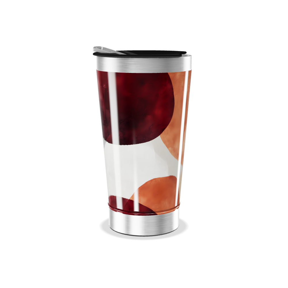 Copo Térmico - Estampa Abstrata Laranja