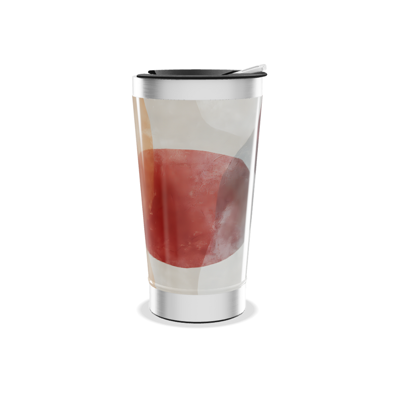 Copo Térmico - Estampa Abstrata Laranja