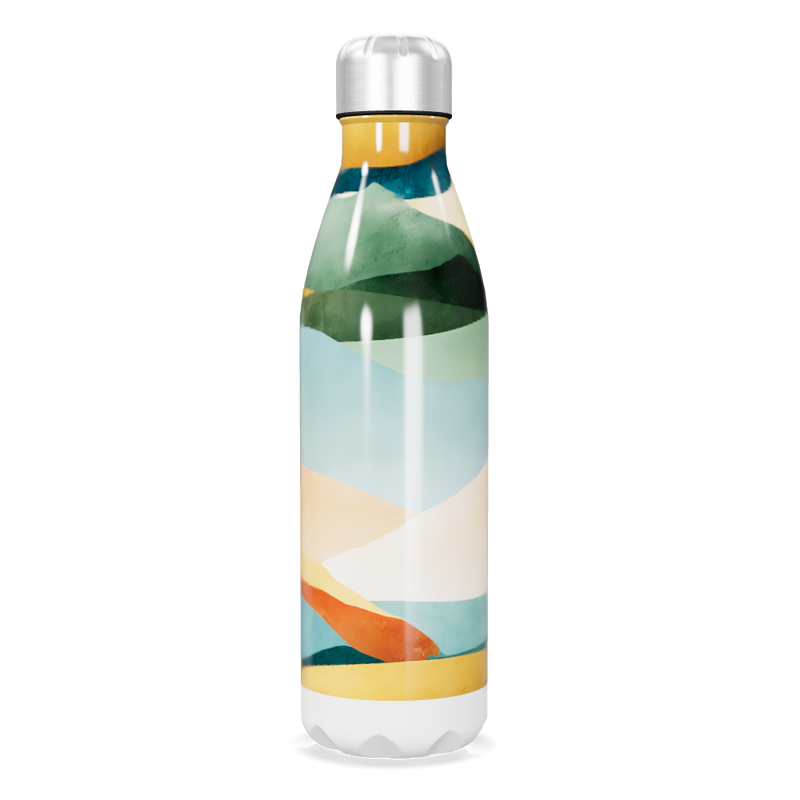 Garrafa Inox - Colorida com Design Abstrato