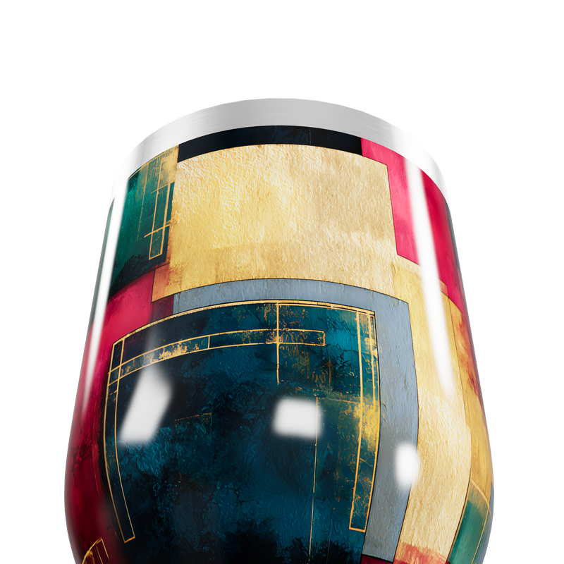 Copo Térmico Slim - Estampa Geométrica Colorida