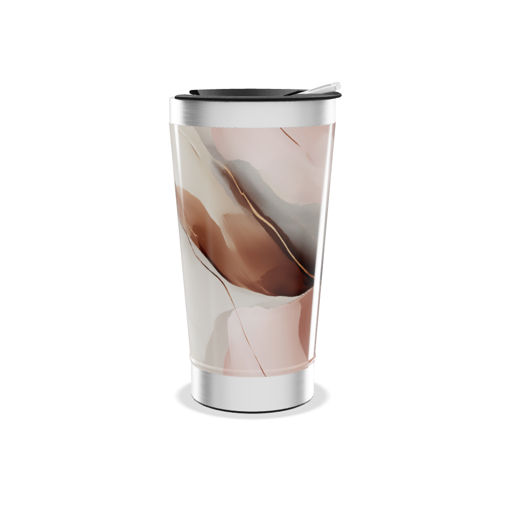 Copo Térmico - Mármore Branco e Marrom