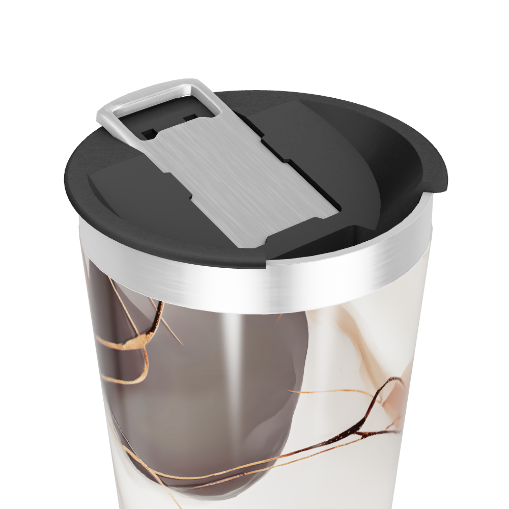 Copo Térmico - Mármore Branco e Marrom