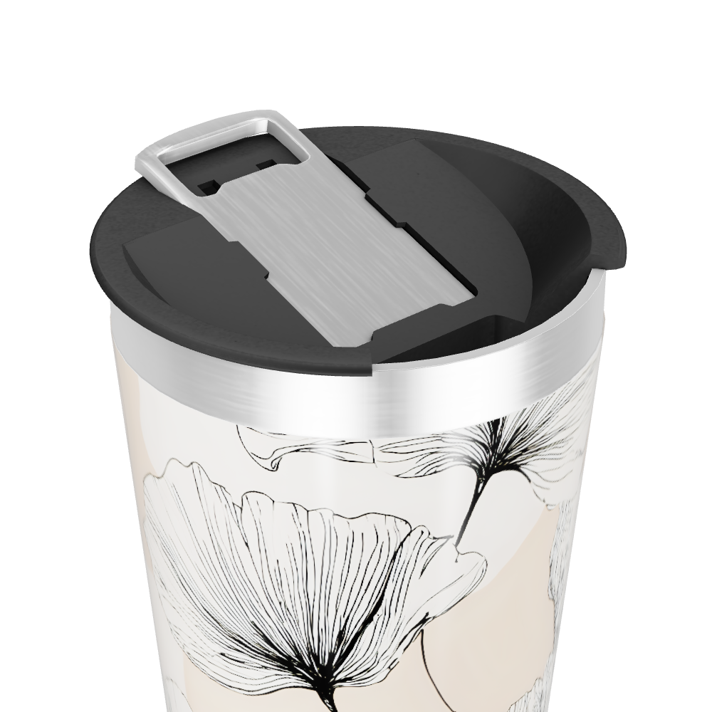 Copo Térmico - Floral Bege Aço Inox