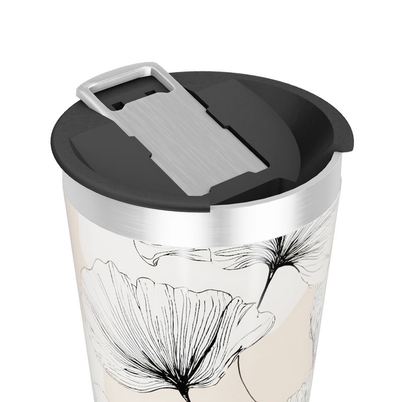 Copo Térmico - Floral Bege Aço Inox