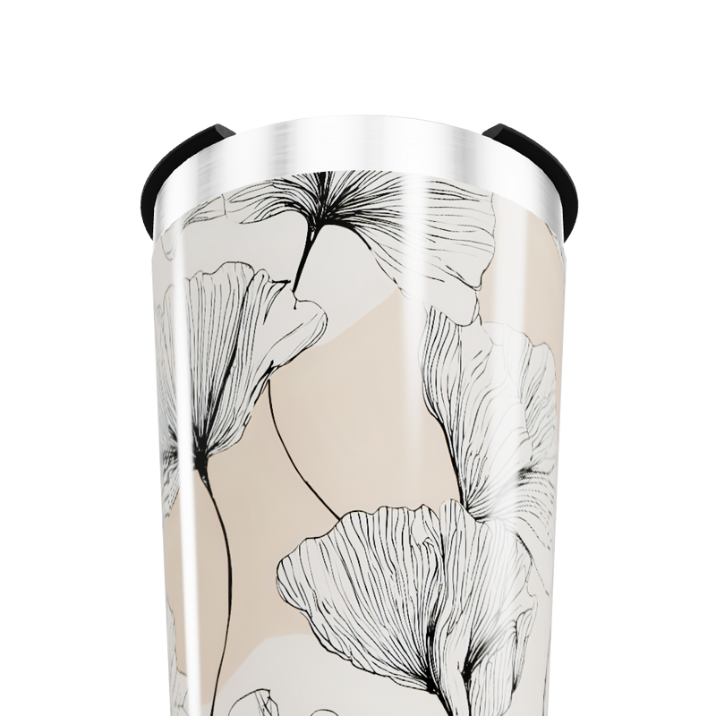 Copo Térmico - Floral Bege Aço Inox