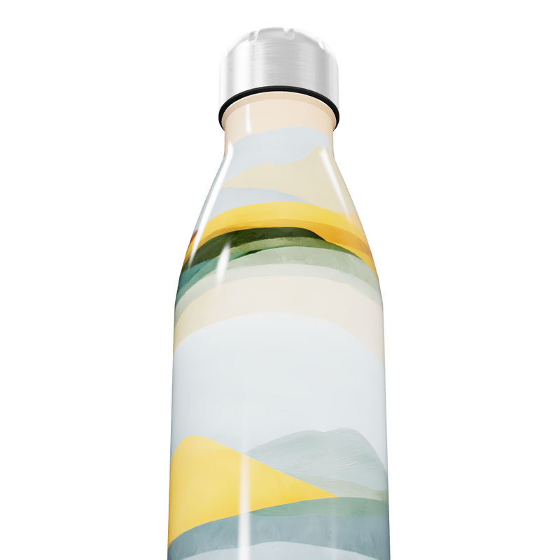 Garrafa Inox Estampada Paisagem Colorida