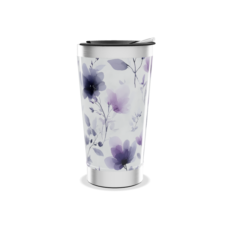 Copo Térmico - Floral Roxo Inox