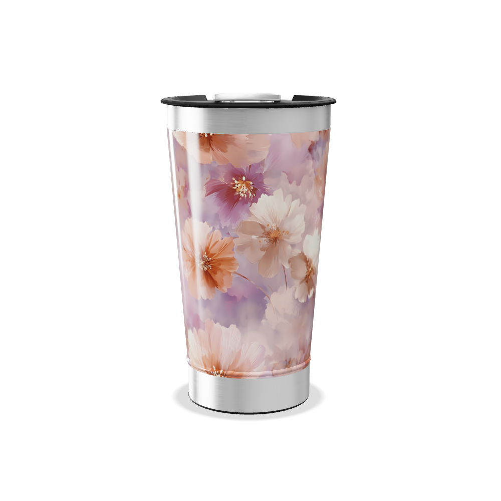 Copo Térmico - Floral Roxo e Rosa