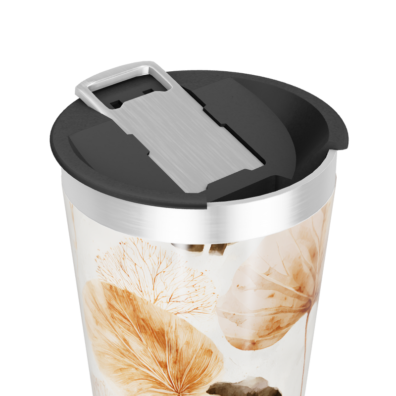 Copo Térmico - Estampa Folhagem Bege