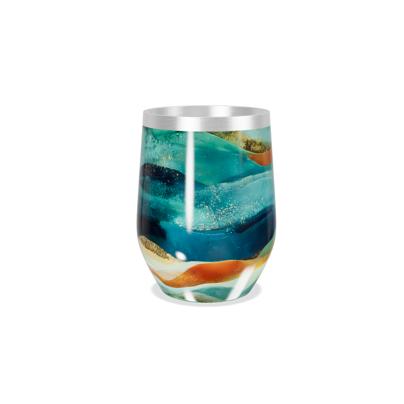 Copo Térmico Slim - Estampa Ondas Coloridas