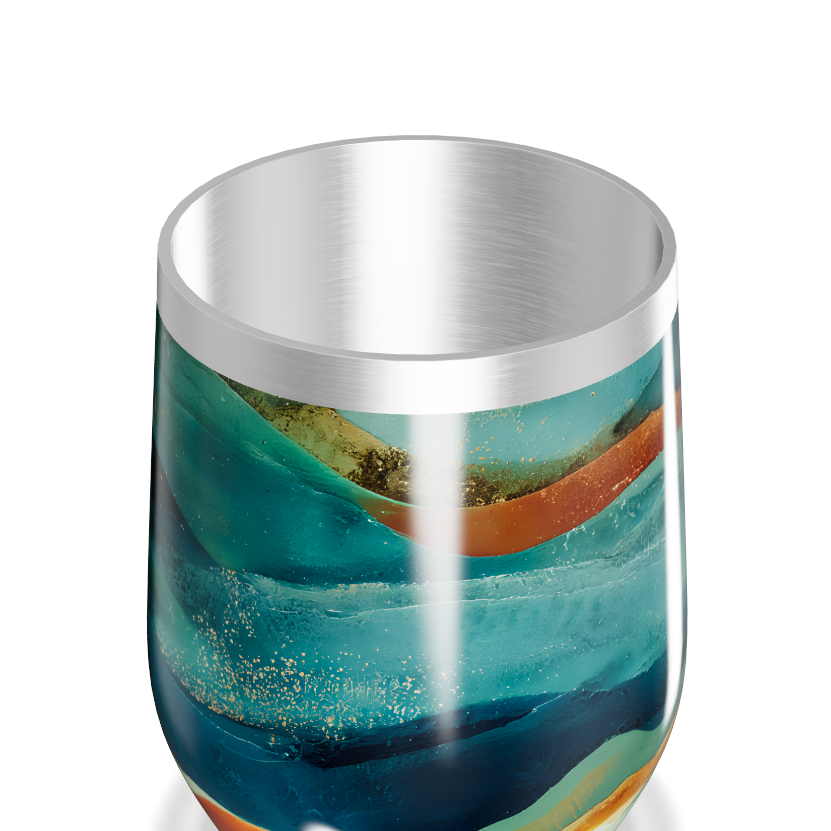 Copo Térmico Slim - Estampa Ondas Coloridas