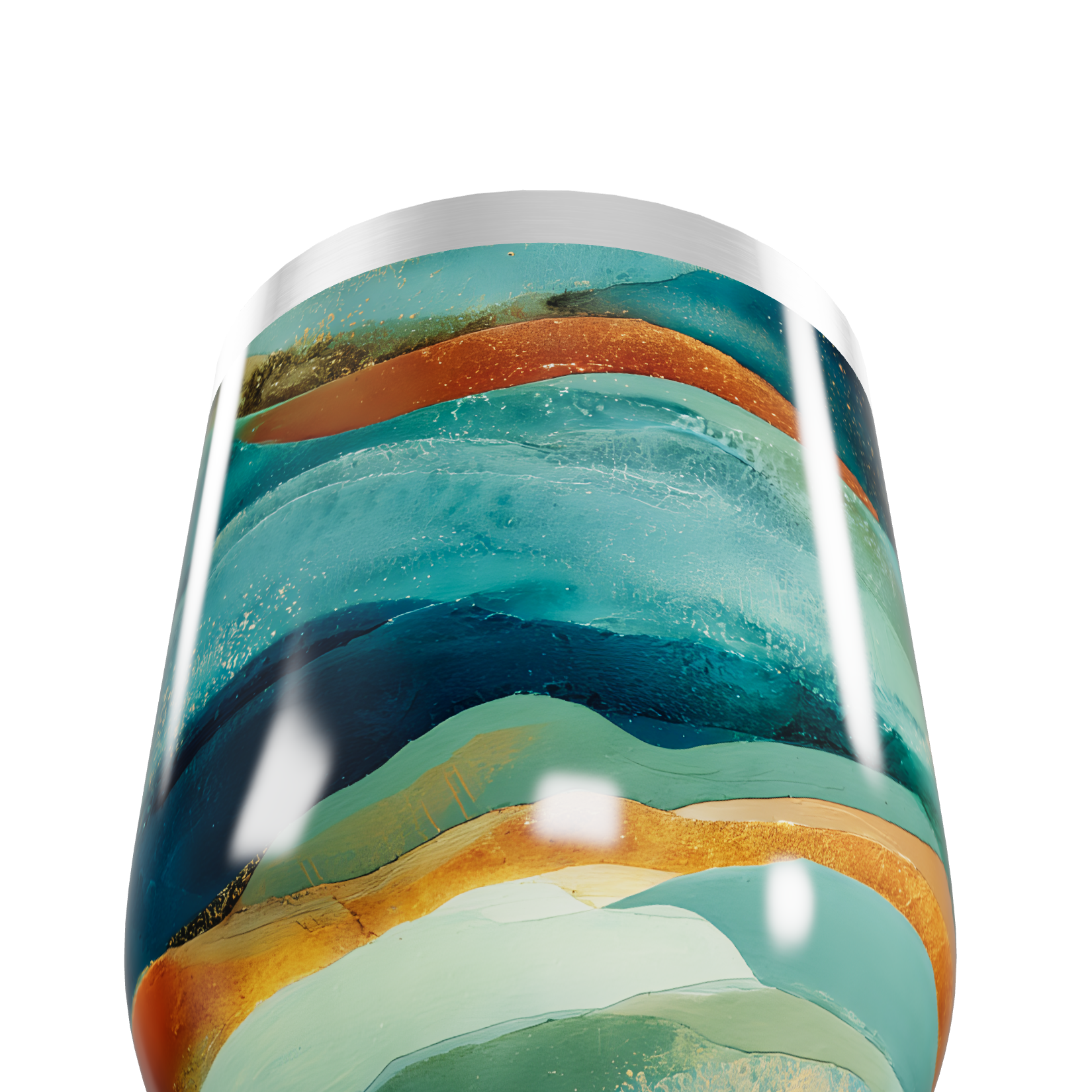 Copo Térmico Slim - Estampa Ondas Coloridas