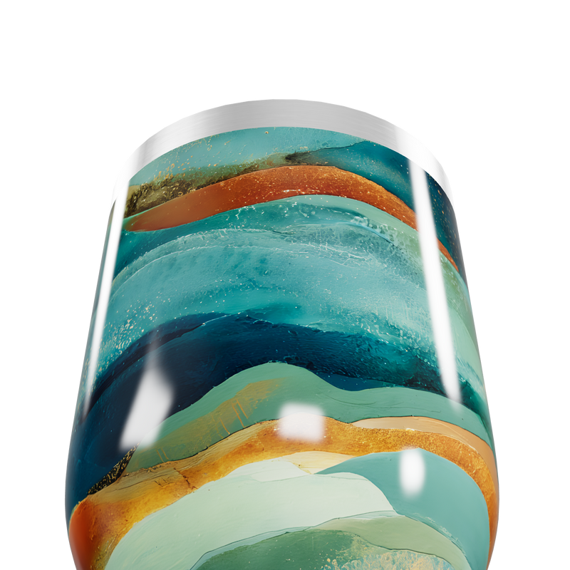 Copo Térmico Slim - Estampa Ondas Coloridas