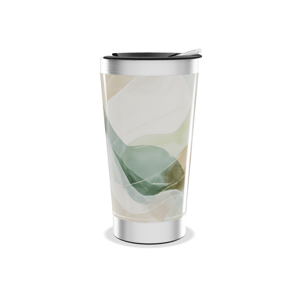 Copo Térmico - Folhas Verde Bege