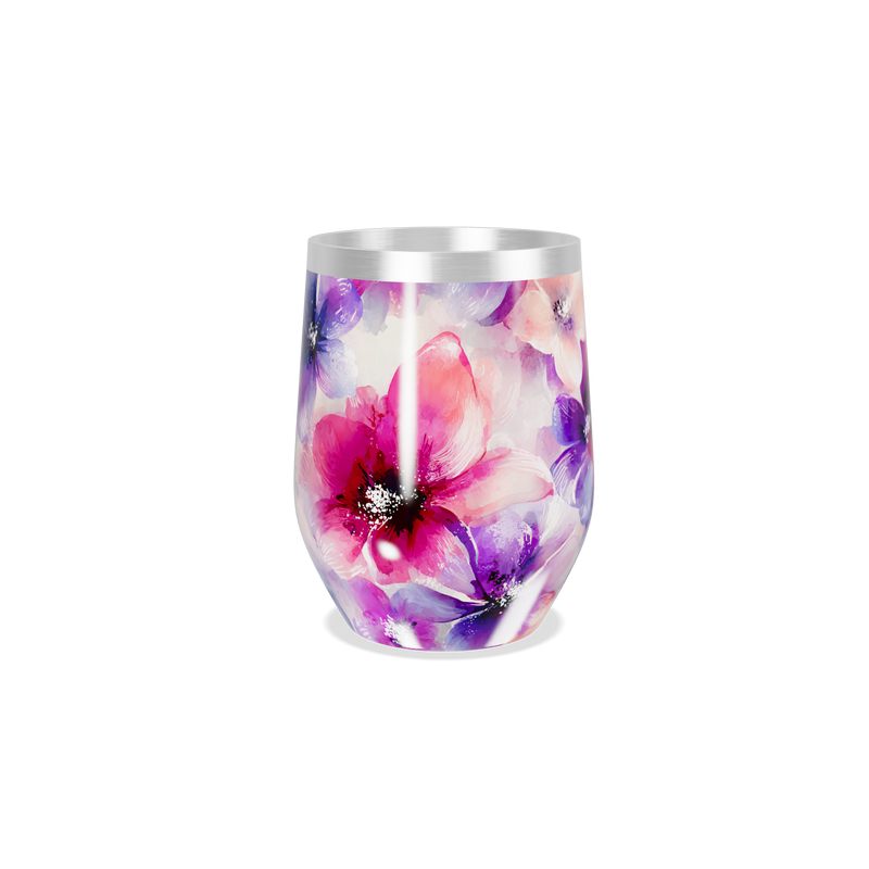 Copo Térmico Slim - Floral Aquarela Inox