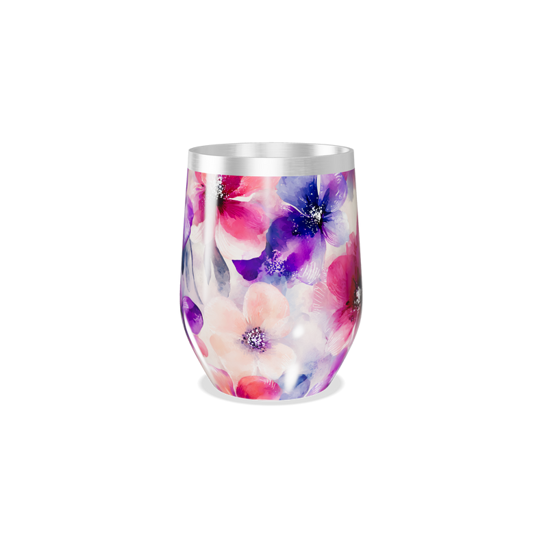 Copo Térmico Slim - Floral Aquarela Inox