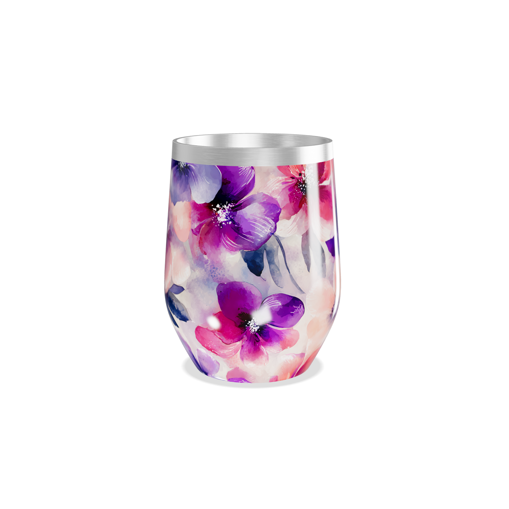 Copo Térmico Slim - Floral Aquarela Inox