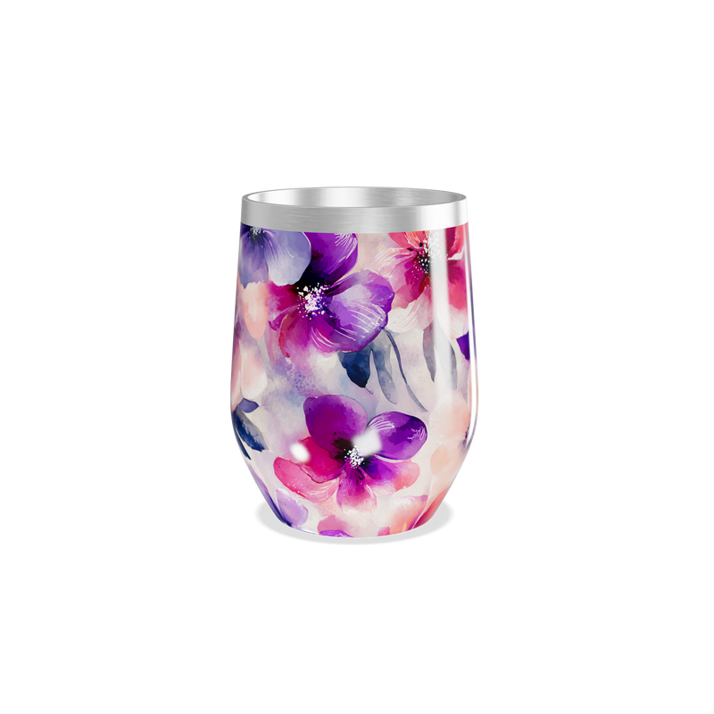 Copo Térmico Slim - Floral Aquarela Inox