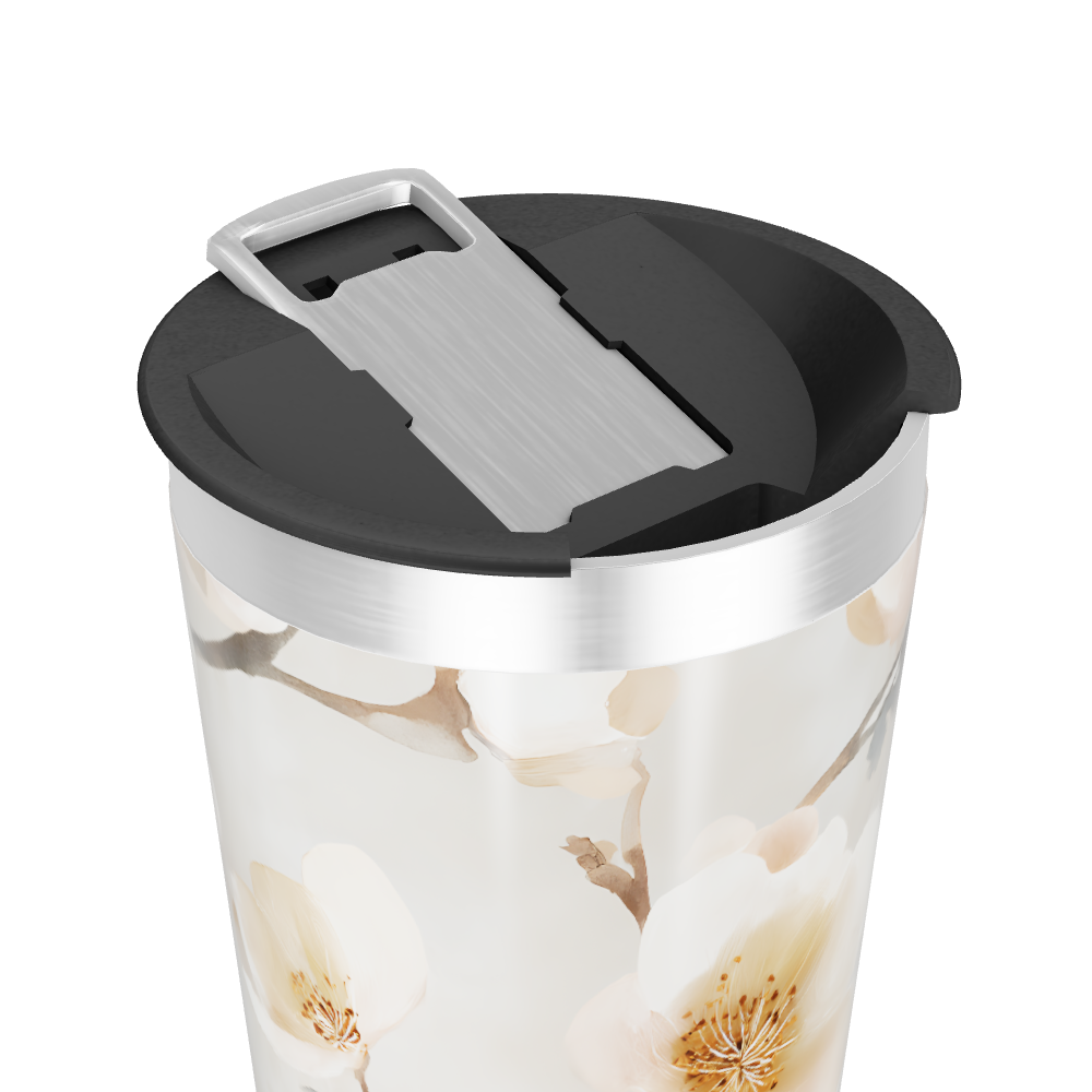 Copo Térmico - Floral Bege Aço Inox