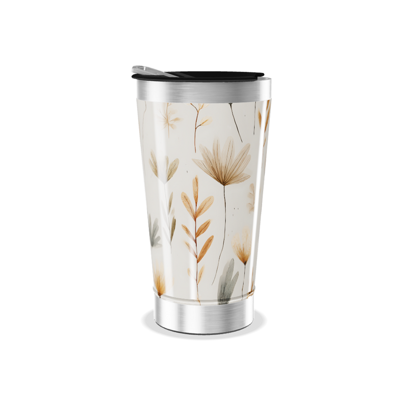 Copo Térmico - Floral Bege Inox