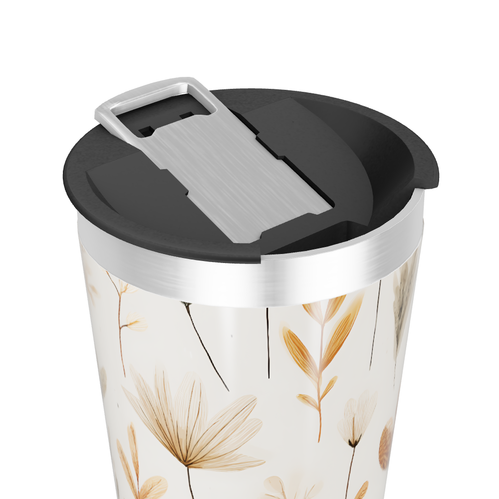 Copo Térmico - Floral Bege Inox