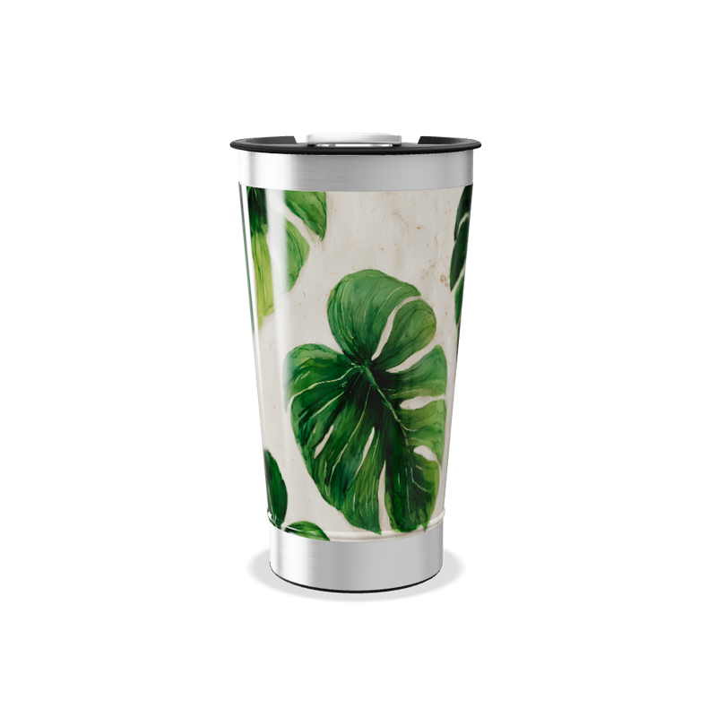 Copo Térmico - Folhas Verdes Aço Inox