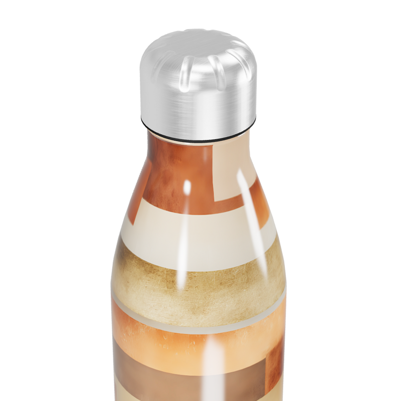 Garrafa Inox - Estampada Listras Bege e Marrom
