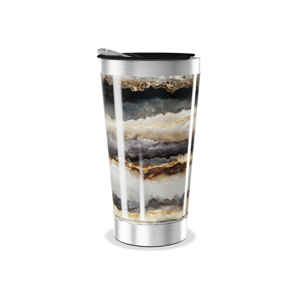 Copo Térmico - Mármore Preto e Dourado