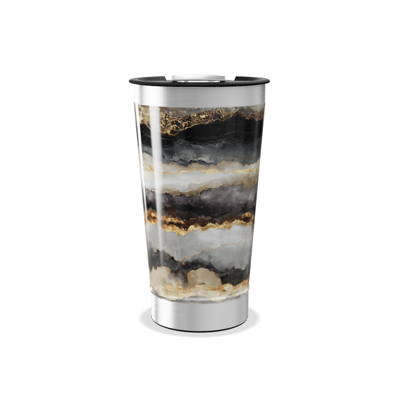 Copo Térmico - Mármore Preto e Dourado