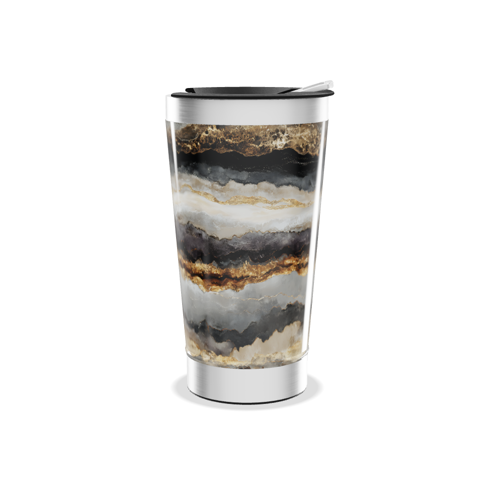 Copo Térmico - Mármore Preto e Dourado