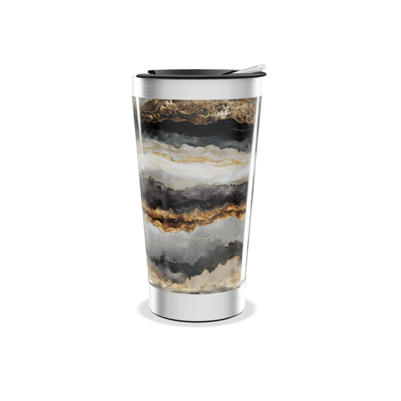 Copo Térmico - Mármore Preto e Dourado