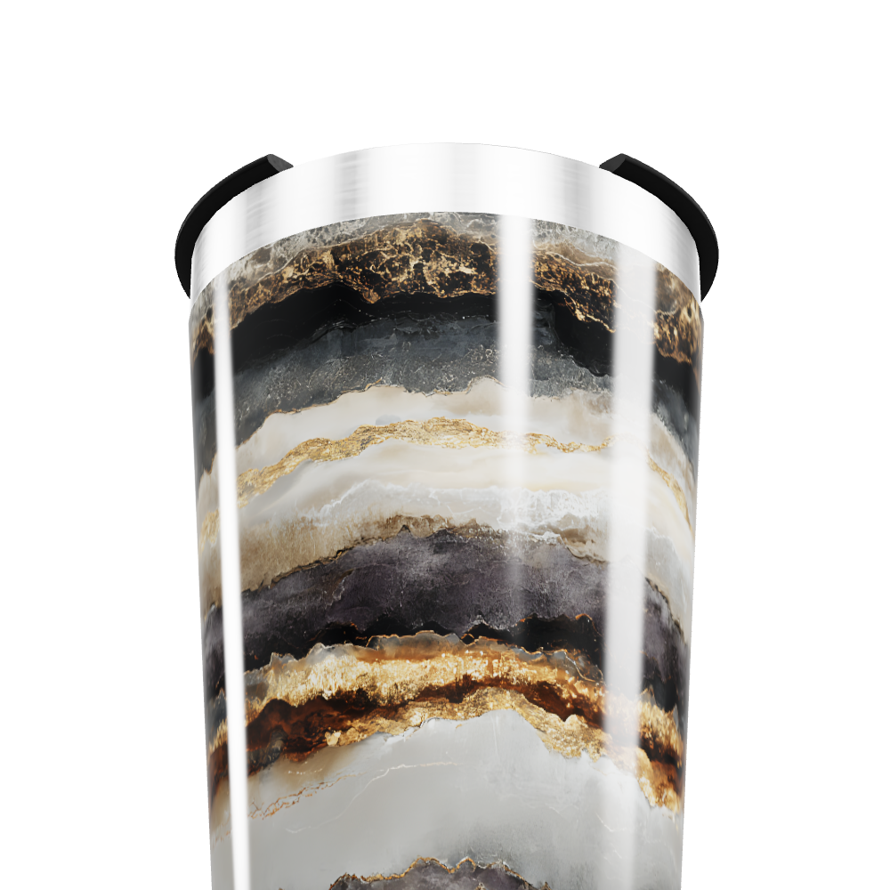 Copo Térmico - Mármore Preto e Dourado