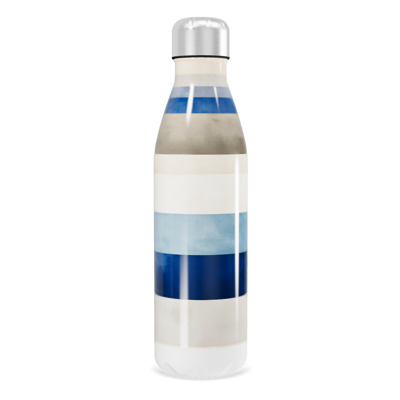 Garrafa Inox Listrada Azul e Bege