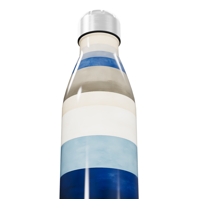 Garrafa Inox Listrada Azul e Bege
