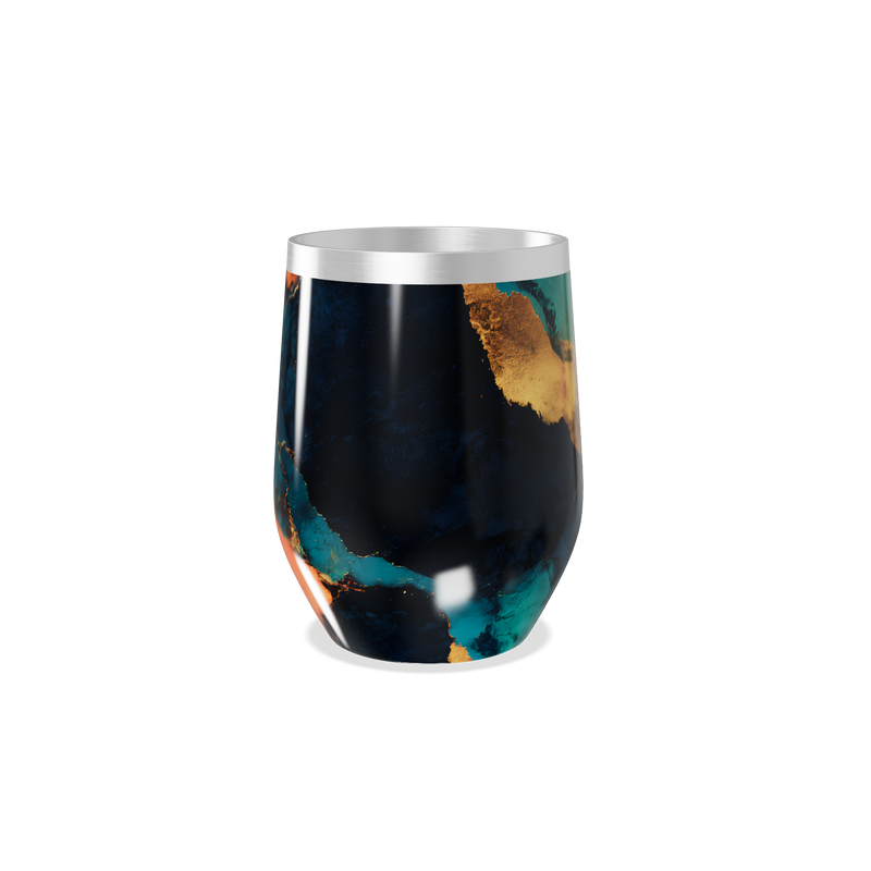 Copo Térmico Slim - Marmorizado Azul e Dourado