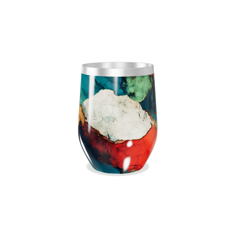 Copo Térmico Slim - Marmorizado Azul e Dourado