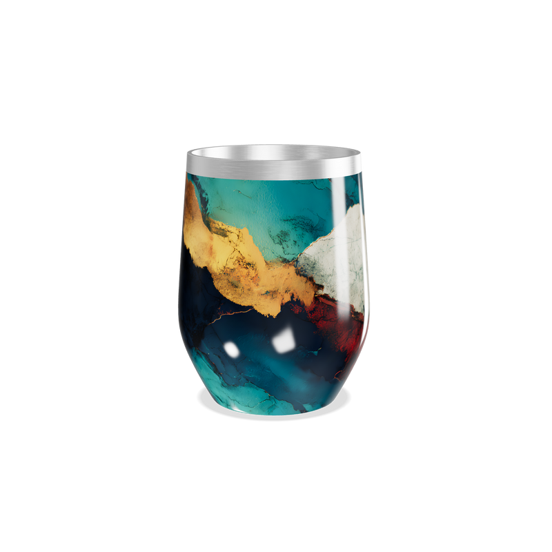 Copo Térmico Slim - Marmorizado Azul e Dourado