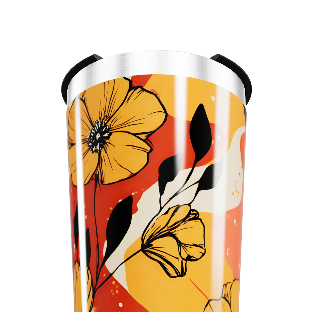 Copo Térmico - Floral colorido aço inox