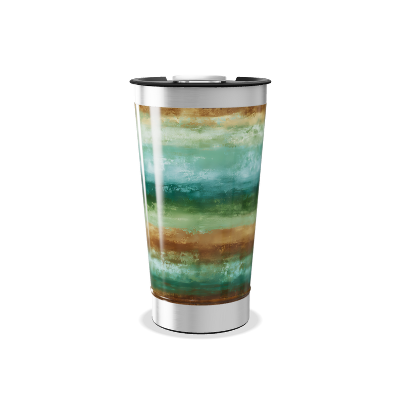 Copo Térmico - Estampa Listras Verdes