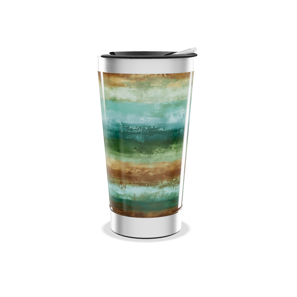 Copo Térmico - Estampa Listras Verdes