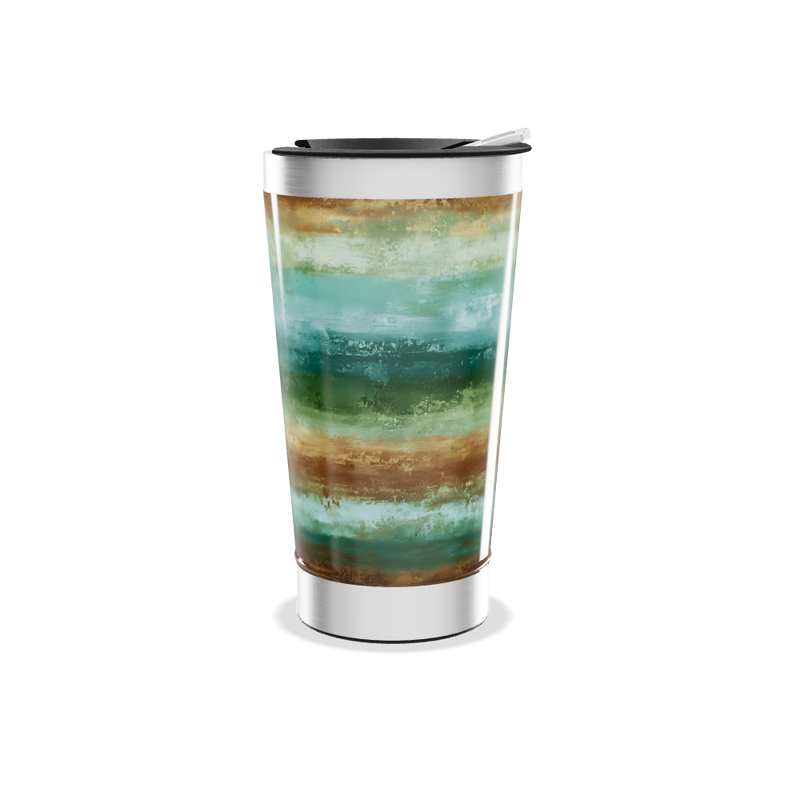 Copo Térmico - Estampa Listras Verdes