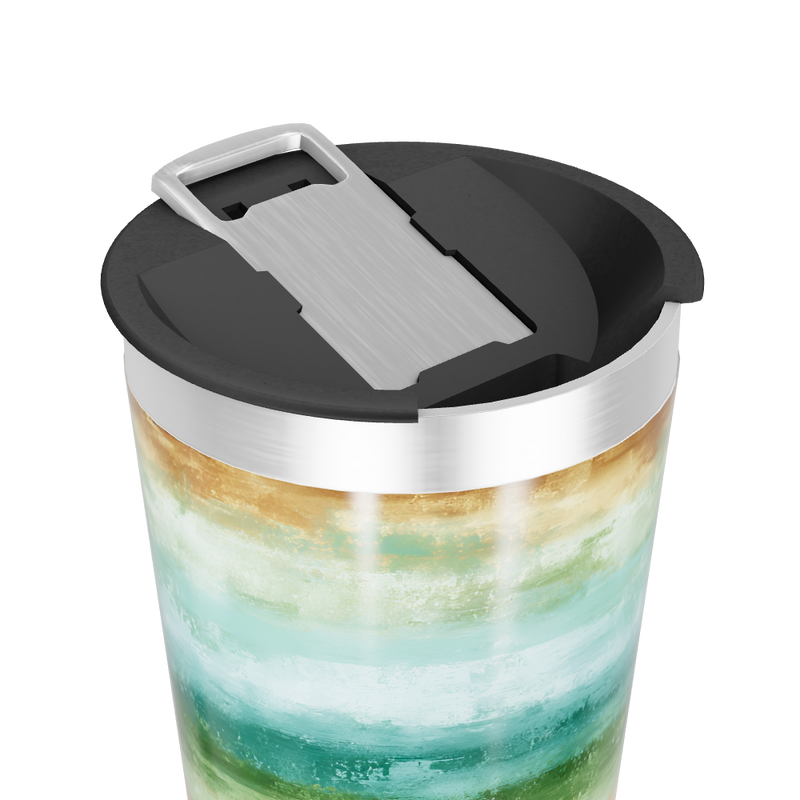 Copo Térmico - Estampa Listras Verdes