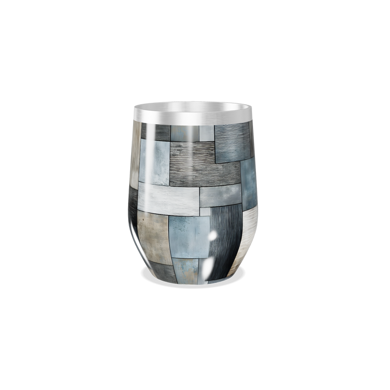 Copo Térmico Slim - Inox Patchwork Azul