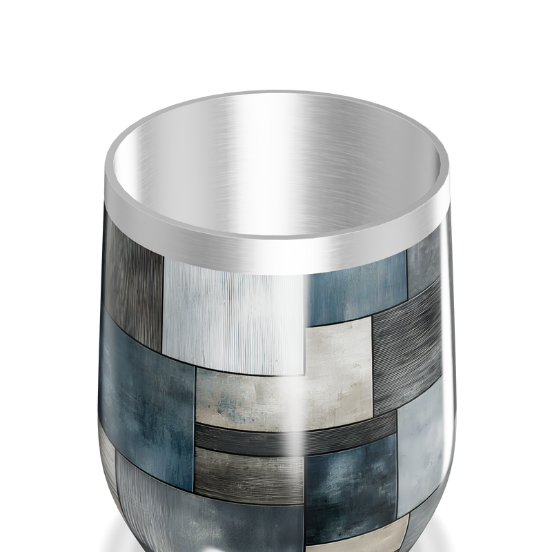 Copo Térmico Slim - Inox Patchwork Azul