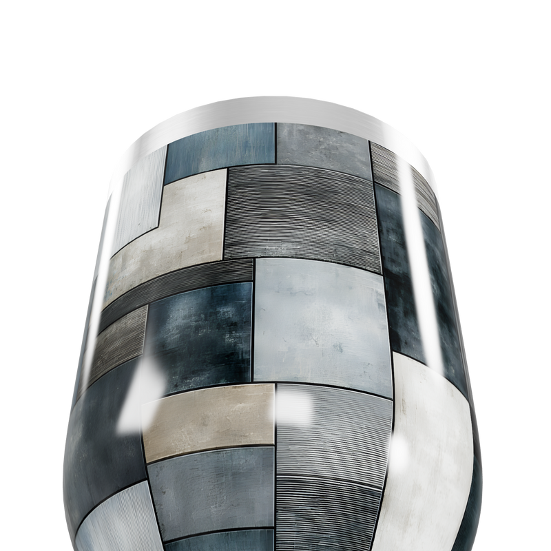 Copo Térmico Slim - Inox Patchwork Azul