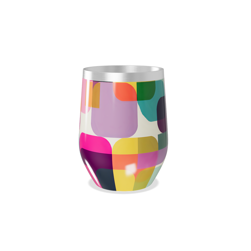 Copo Térmico Slim - Estampado Colorido Aço