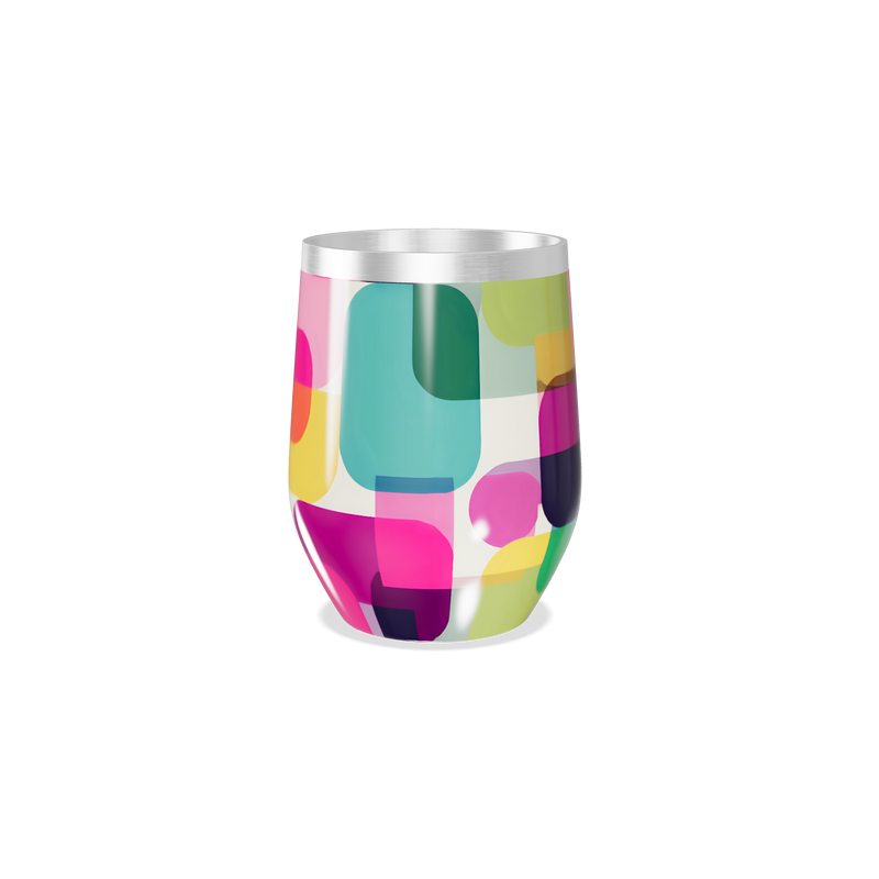 Copo Térmico Slim - Estampado Colorido Aço