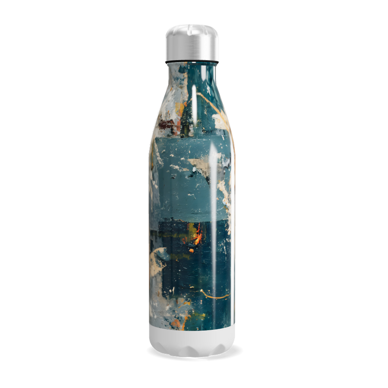 Garrafa Inox - Estampa Abstrata Multicolorida
