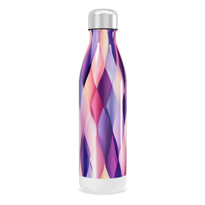 Garrafa Inox - Estampa Diamantes Colorida