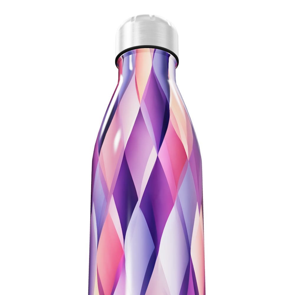 Garrafa Inox - Estampa Diamantes Colorida